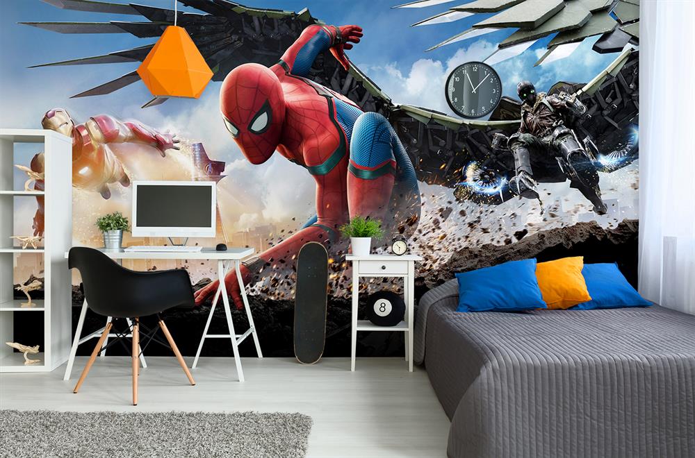 Фотообои Супергерои Человек-паук и Железный человек AM240 купить от 1 090 руб. ₽ в Москве - Интернет магазин LW фотообои на заказ с доставкой!