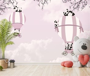 {{photo.Alt || photo.Description || 'Фотообои Воздушные шары и панды на розовом фоне AM010'}}