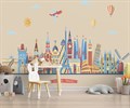 Фотообои Европейские города на бежевом фоне AM034 - фото 4654