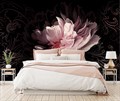 Фотообои Розовый пион на черном фоне AM082 - фото 4857