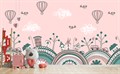 Фотообои Розовый город и воздушные шары AM100 - фото 4991