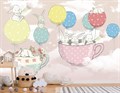Фотообои Зайчики с воздушными шарами AM132 - фото 5217