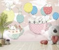 Фотообои Зайчики с воздушными шарами AM132 - фото 5218