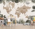 Фотообои Бежевая карта мира AM150 - фото 5553