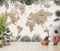 Фотообои Бежевая карта мира AM150 - фото 5555