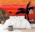 Фотообои Граффити море, пальмы и закат AM193 - фото 6021