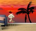 Фотообои Граффити море, пальмы и закат AM193 - фото 6022