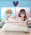 Фотообои Аниме девушка и парень на розово-голубом фоне AM199 - фото 6159